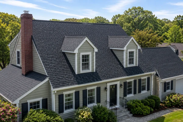 New GAF asphalt shingle roof replacement on a Massachusetts home