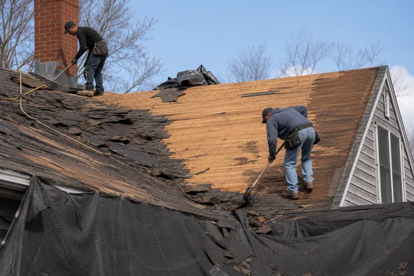 Roof torn off to the deck before a full replacement