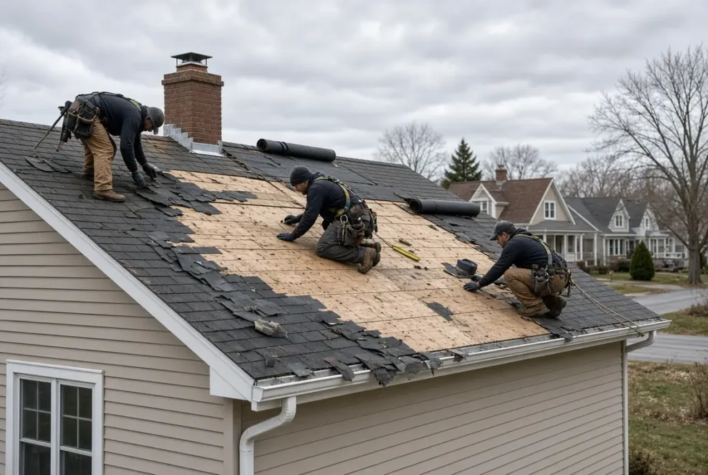 Difference between new roof construction and roof replacement on residential homes