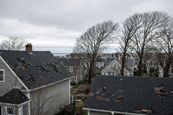 Massachusetts roof after a strong wind storm