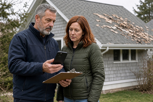 Documenting wind damage for a roof insurance claim