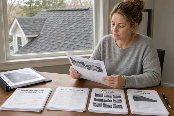 Roof warranty paperwork and installation records